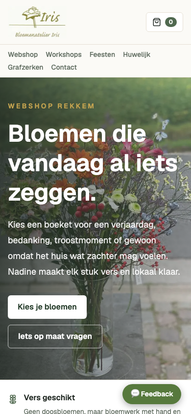 De webshop werkt ook op smartphone