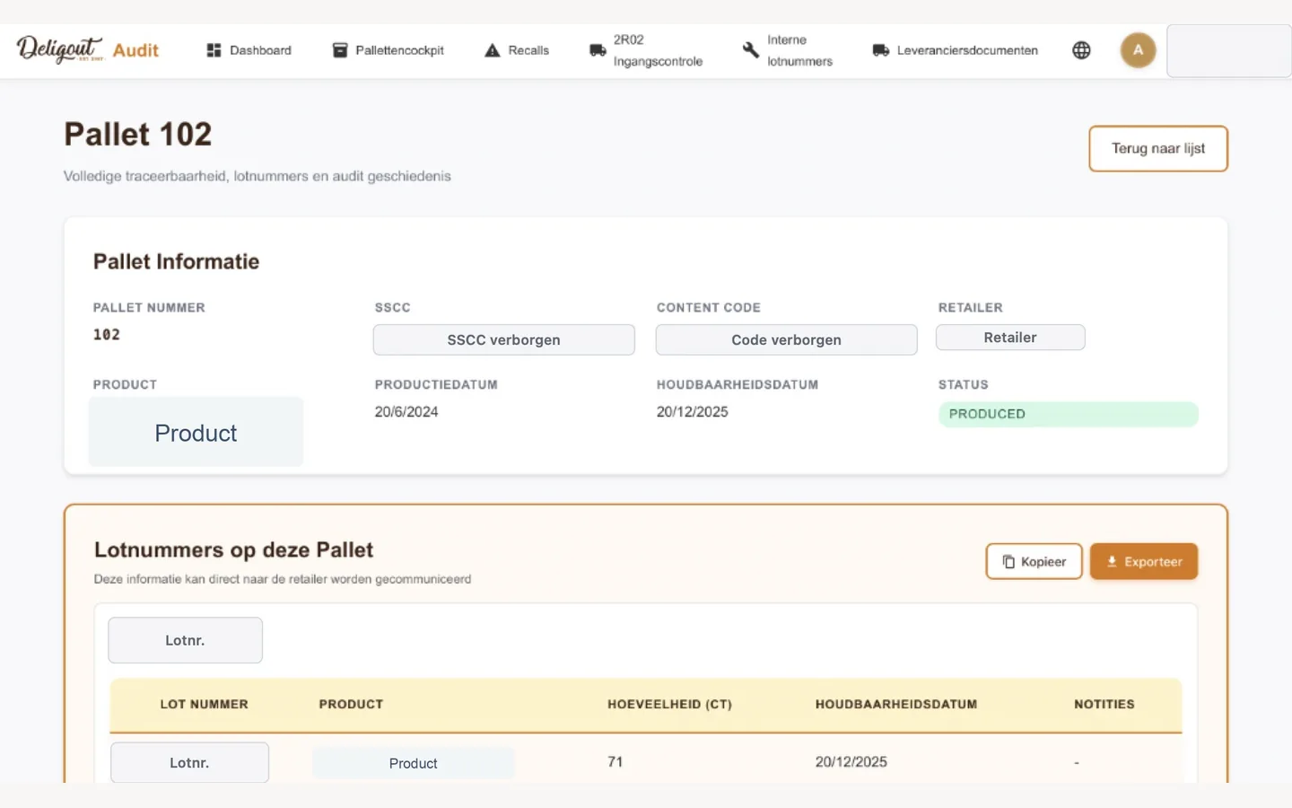 Eén pallet, één digitaal dossier
