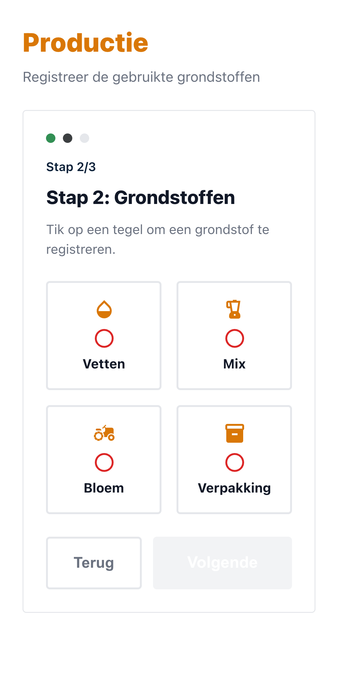 Grondstoffen registreren op de vloer